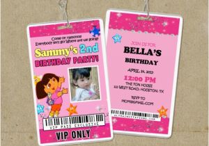 Backstage Pass Birthday Invitations Dora the Explorer Backstage Pass Invitations Personalized