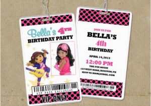 Backstage Pass Birthday Invitations Dora Vip Pass Backstage Pass Invitations Lanyard Invites