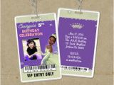 Backstage Pass Birthday Invitations Frog Princess Tiana Vip Pass Invitations Backstage Pass