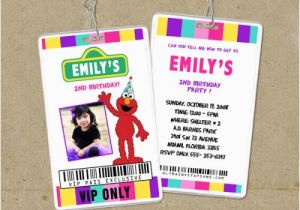 Backstage Pass Birthday Invitations Girly Elmo Vip Pass Backstage Invitations Elmo Invites