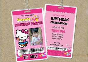 Backstage Pass Birthday Invitations Hello Kitty Vip Pass Invitations Backstage Pass Invites