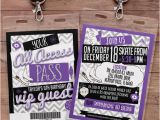 Backstage Pass Birthday Invitations Ice Skating Invitation Birthday Vip Pass Backstage