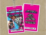 Backstage Pass Birthday Invitations Monster High Vip Pass Invitations Backtstage Pass Invites