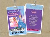 Backstage Pass Birthday Invitations Princess Cinderella Vip Pass Invitation with Lanyard