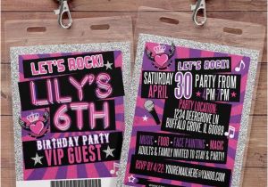 Backstage Pass Birthday Invitations Retro Neon Vip Pass Backstage Pass Vip Invitation