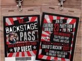 Backstage Pass Birthday Invitations Vip Pass Backstage Pass Concert Ticket Birthday