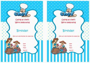 Baking Birthday Party Invitations Free Cooking and Baking Birthday Invitations Birthday Printable