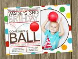 Ball themed Birthday Invitations Ball Birthday Party Invitation Photo Option