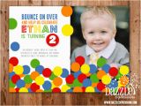 Ball themed Birthday Invitations Printable Bouncy Ball Birthday Photo Invitation Ball Pit