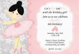 Ballerina Birthday Invites Ballerina Birthday Invitation