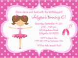 Ballerina Birthday Invites Ballerina Birthday Invitations Ideas Bagvania Free