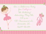 Ballerina Birthday Invites Pretty Ballerina Birthday Party Invitation