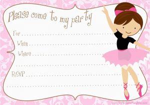 Ballerina Birthday Invites Printable Free Diy Ballerina Party Invitations Party