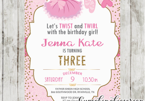 Ballerina Invitations for Birthday Ballerina Birthday Invitations Pink Tutu Ballet Party