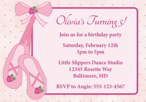 Ballerina Invitations for Birthday Ballerina Birthday Party Invitation Wording