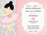 Ballerina Invitations for Birthday Ballerina Birthday Party Invitation Wording