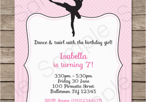 Ballerina Invitations for Birthday Ballerina Party Invitations Template Birthday Party