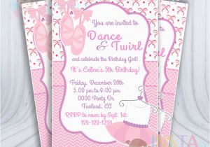 Ballerina Invitations for Birthday Ballet Invitations Ballerina Invitation Dancer Girl