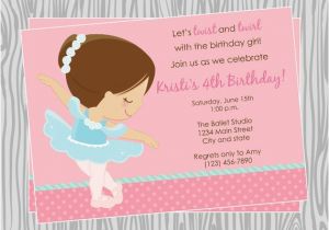 Ballerina Invitations for Birthday Items Similar to Diy Girl Ballerina Birthday Invitation