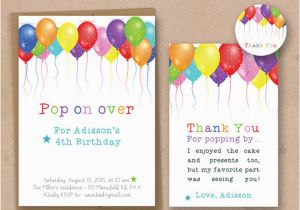 Balloon themed Birthday Party Invitations 22 Beautiful Kids Birthday Invitations Free Psd Eps