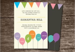 Balloon themed Birthday Party Invitations 31 Birthday Party Invitation Templates Sample Example