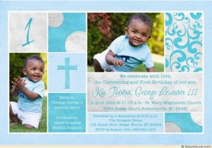 Baptism and Birthday Party Invitations Free Printable First Birthday and Baptism Invitation