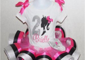 Barbie Birthday Girl Outfit Barbie Ribbon Trim Tutu Barbie Birthday Outfit Barbie