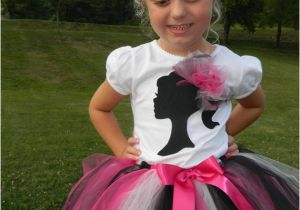 Barbie Birthday Girl Outfit Items Similar to Girls Barbie Girl Tutu Outfit Applique