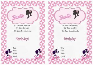 Barbie Birthday Invitation Card Free Printable Barbie Birthday Invitations Birthday Printable