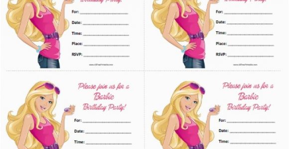 Barbie Birthday Invitation Card Free Printable Barbie Birthday Invitations Free Printable