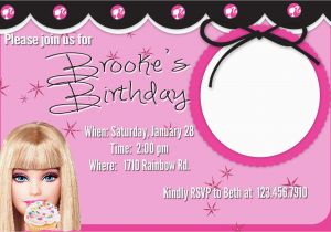 Barbie Birthday Invitations Templates Free 40th Birthday Ideas Birthday Invitation Barbie Template