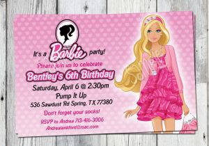 Barbie Birthday Invites Barbie Birthday Invitation Printable Doll by Partyprintouts
