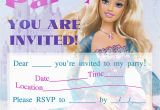 Barbie Birthday Invites Barbie Birthday Invitations Template Best Template
