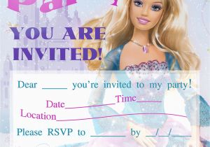 Barbie Birthday Invites Barbie Birthday Invitations Template Best Template