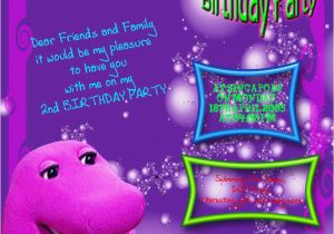 Barney Birthday Card Barney Birthday Printable Invitation Cards Trials Ireland