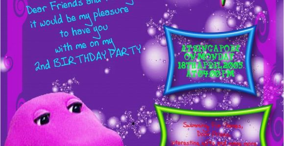 Barney Birthday Card Barney Birthday Printable Invitation Cards Trials Ireland