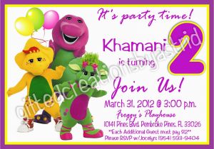 Barney Birthday Party Invitations Barney Birthday Invitations Best Party Ideas