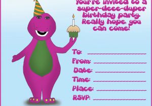 Barney Birthday Party Invitations How to Create Birthday Invitations and Cards
