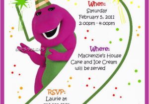 Barney Birthday Party Invitations Items Similar to Barney Birthday Invitations On Etsy