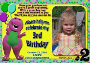 Barney Personalized Birthday Invitations Barney Birthday Invitations Ideas Bagvania Free