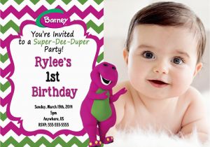 Barney Personalized Birthday Invitations Barney Invitations Birthday Party Home Party Ideas