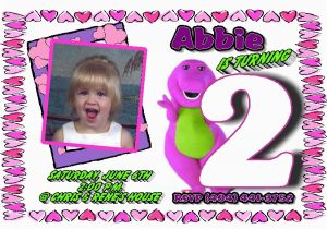 Barney Personalized Birthday Invitations Barney Invitations Template Best Template Collection