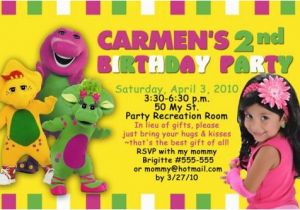 Barney Personalized Birthday Invitations Barney Invites Entown Posters