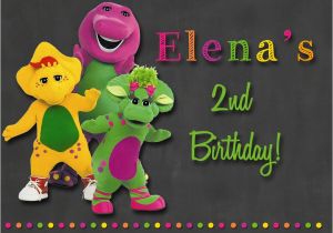 Barney Personalized Birthday Invitations Chalkboard Barney Birthday Party Invitations