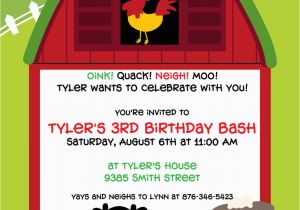 Barnyard themed Birthday Invitations Barnyard Bash Birthday Party Invitation