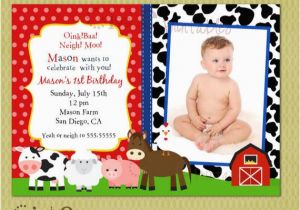 Barnyard themed Birthday Invitations Barnyard Birthday Invitation Free Thank You Card Included