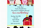 Barnyard themed Birthday Invitations Barnyard Farm Animals Birthday Party Invitations Zazzle Com