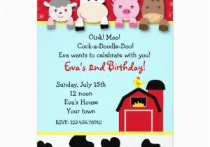 Barnyard themed Birthday Invitations Barnyard Farm Animals Birthday Party Invitations Zazzle Com