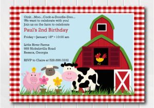 Barnyard themed Birthday Invitations Barnyard Invitation Farm Invitation Barnyard Birthday