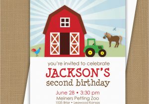 Barnyard themed Birthday Invitations Farm Birthday Invitation Barnyard Invitation